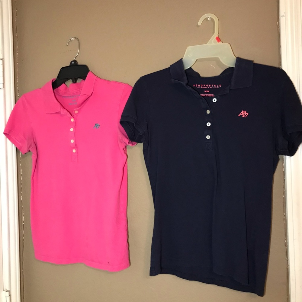 AÉROPOSTALE Pink and Black Collared shirts